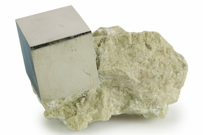 Natural Pyrite Cube In Rock - Navajun, Spain #337872